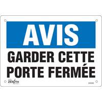 "Porte fermée" Sign, 7" x 10", Vinyl, French SHG592 | Zenith Safety Products