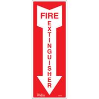 SHG597 "Fire Extinguisher" Sign, 5" x 14", Vinyl, English with Pictogram