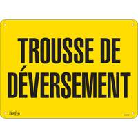 SHG598 "Trousse de d&eacute;versement" Sign, 10" x 14", Plastic, French