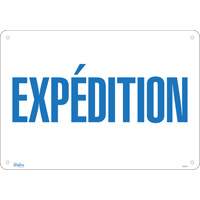 "Expédition" Sign, 14" x 20", Aluminum, French SHG603 | Zenith Safety Products