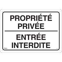 Enseigne « Propriété privée », 14" x 20", Aluminium, Français SHG605 | Zenith Safety Products