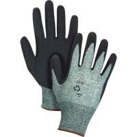 SHI523 Eco-Friendly Crinkle Grip Coated Gloves, 7, Foam Latex Coating, 15 Gauge, Nylon/RPET Shell