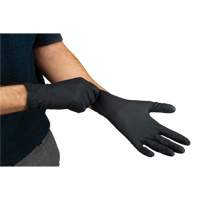 SHJ689 Heavyweight Tactile Grip Examination Gloves, Small, Nitrile, 8-mil, Powder-Free, Black