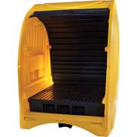 SHO253 Palette contre les d&eacute;versements &agrave; couvercle dur pour 4 barils, 68,11" lo x 61,61" la x 83,07" h, Capacit&eacute; de charge 1433 lb