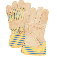 YC386R Gants d'ajusteur &agrave; paume renforc&eacute;e, Grand, Paume en Cuir fleur de vache, Doublure en Coton
