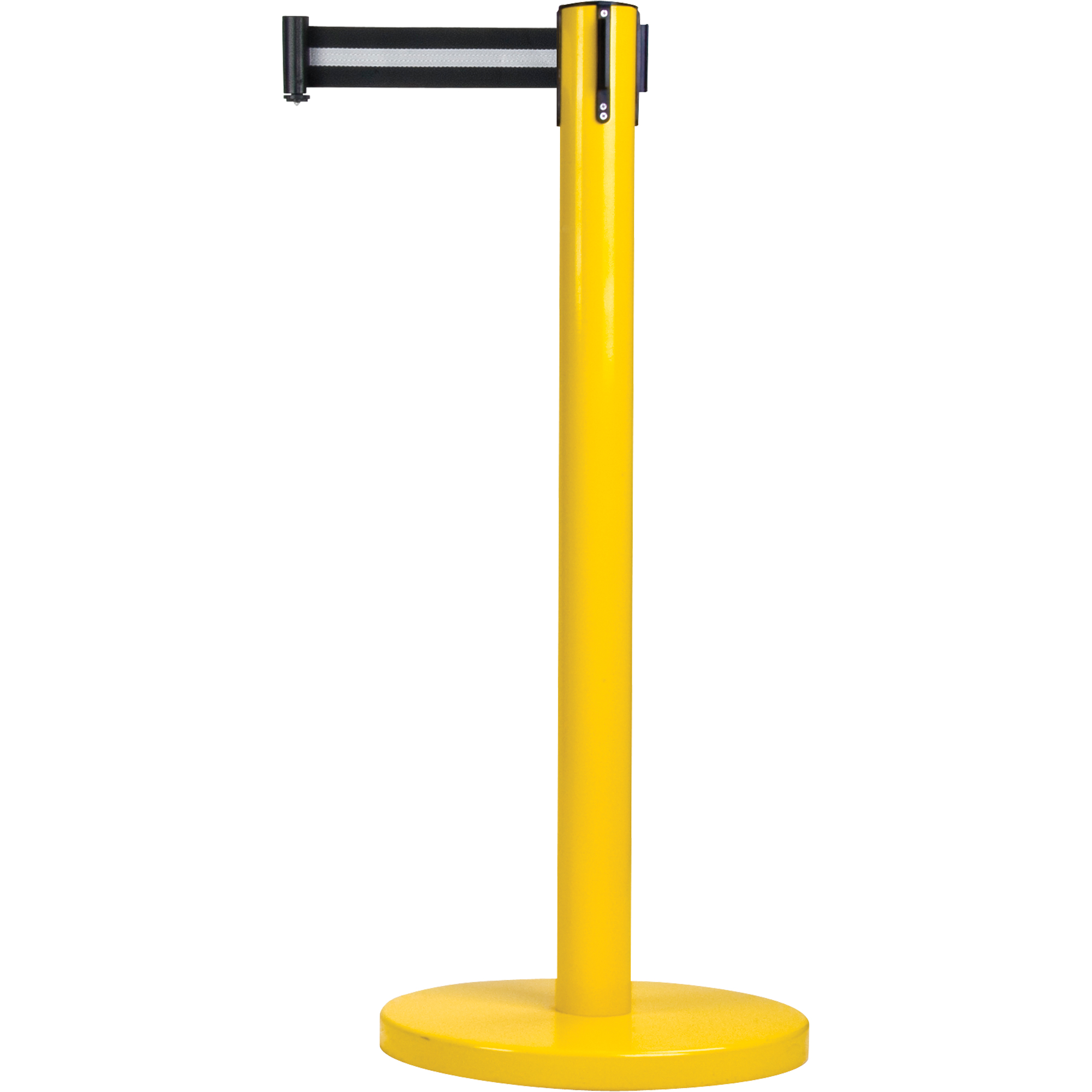 Barrière De Sécurité Rétractable Avec Corde - Longueur 300cm (tirable 2.8m), Jaune/noir, Fixation Murale, Pour Magasins, Bureaux