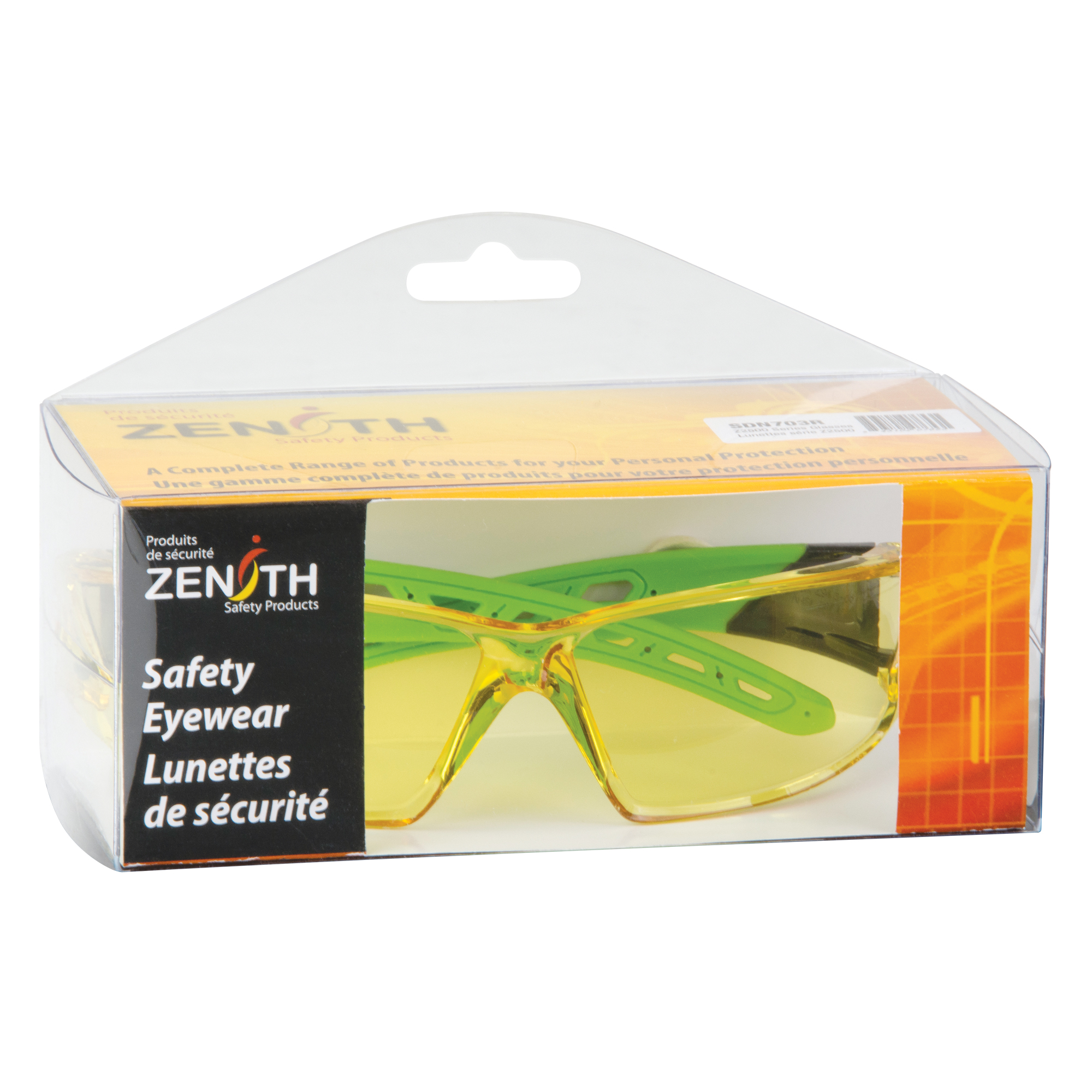 Zenith Safety Products Z2500 Series Safety Glasses, Amber Lens, Anti