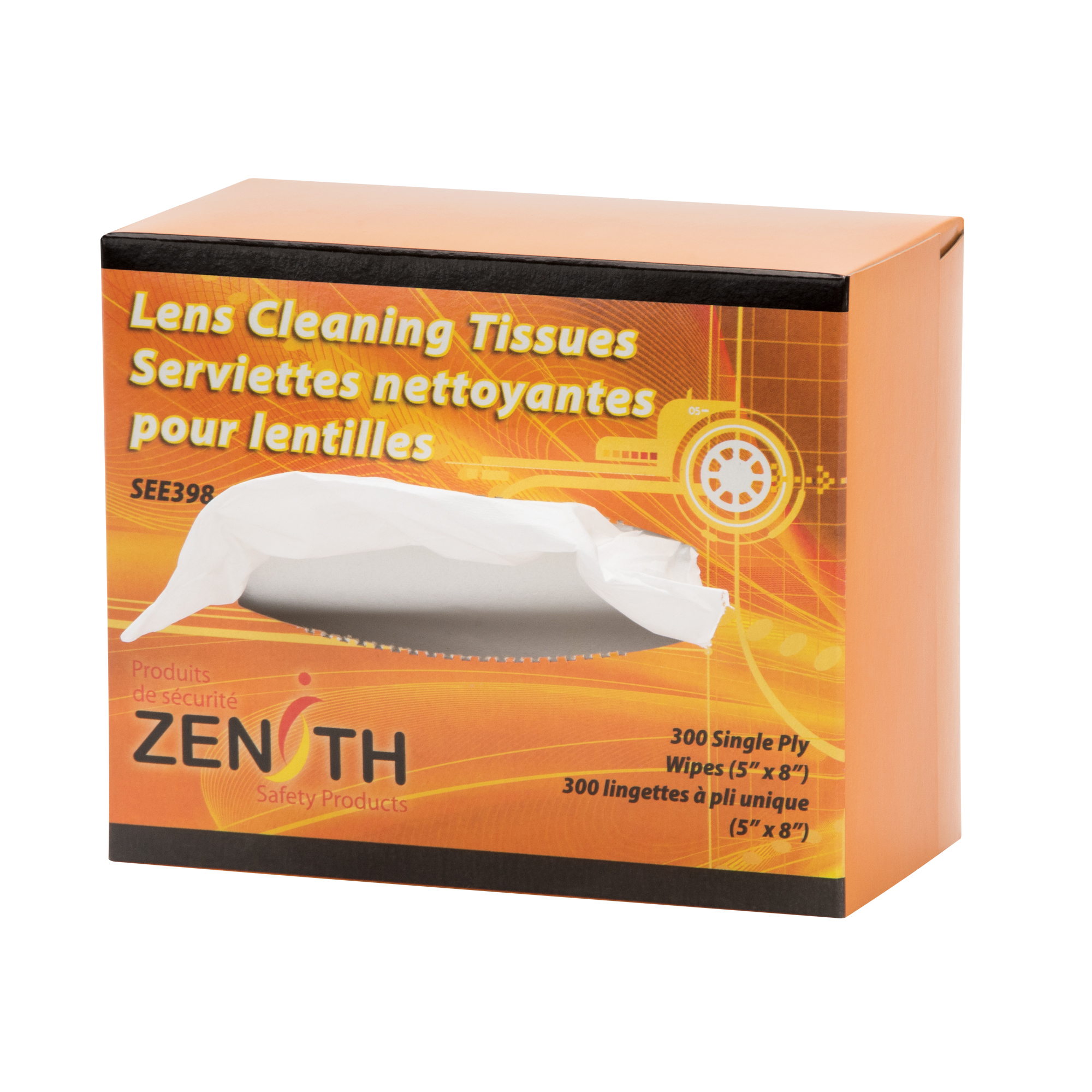Zenith Safety Products Lens Cleaning Tissues, 5" x 8", 300 /Pkg