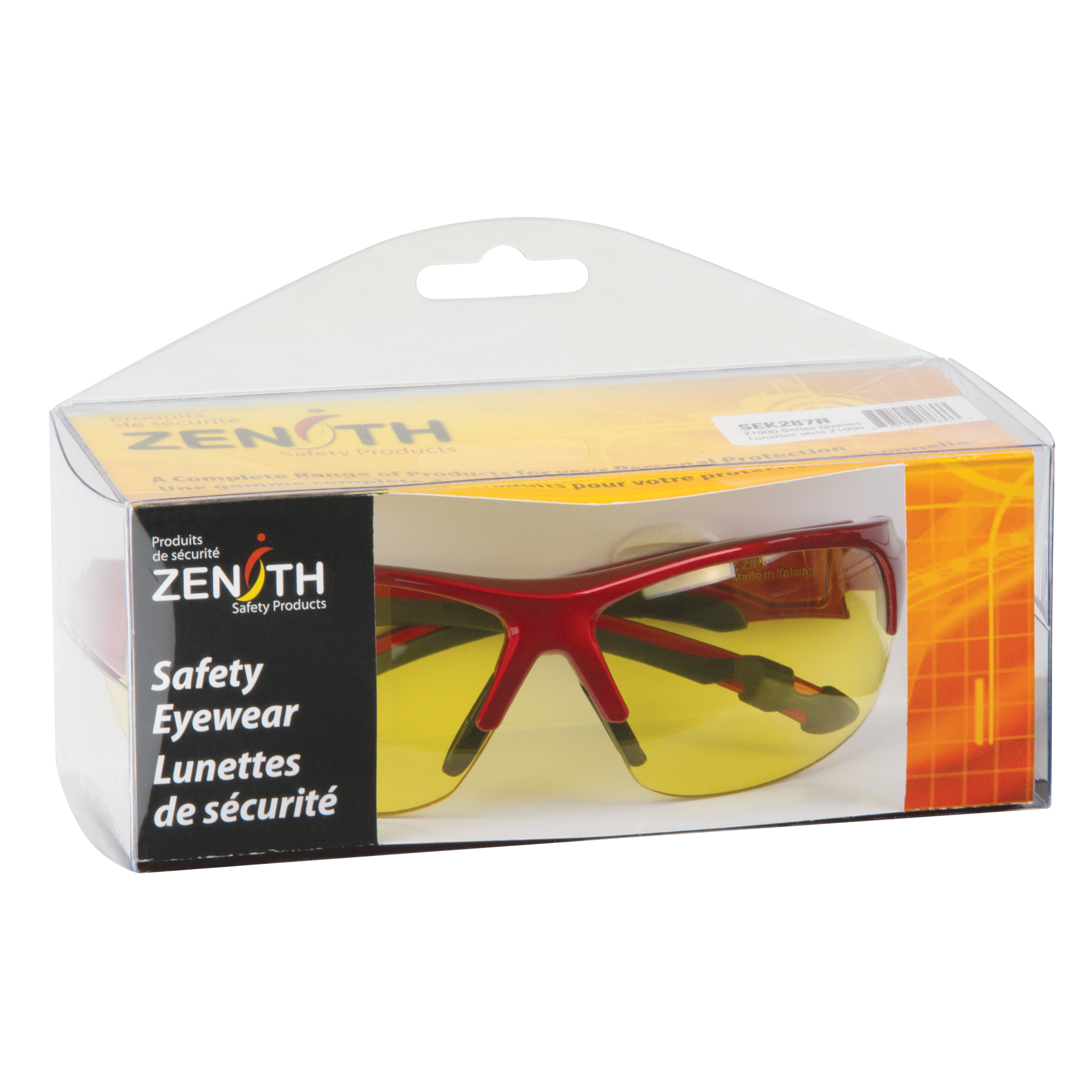Zenith Safety Products Z1900 Series Safety Glasses, Amber Lens, Anti