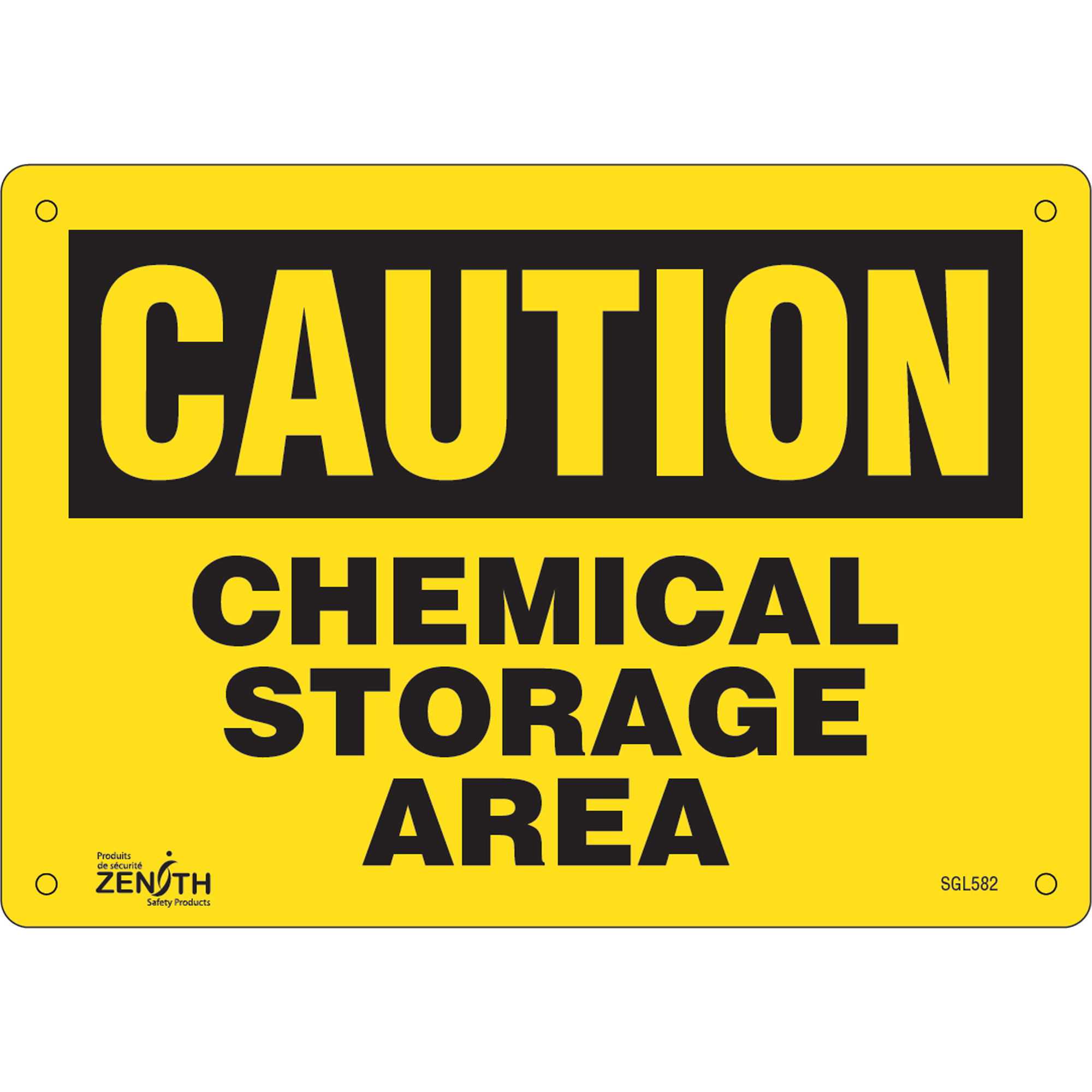 Zenith Safety Products "Chemical Storage Area" Sign, 7" x 10", Plastic ...