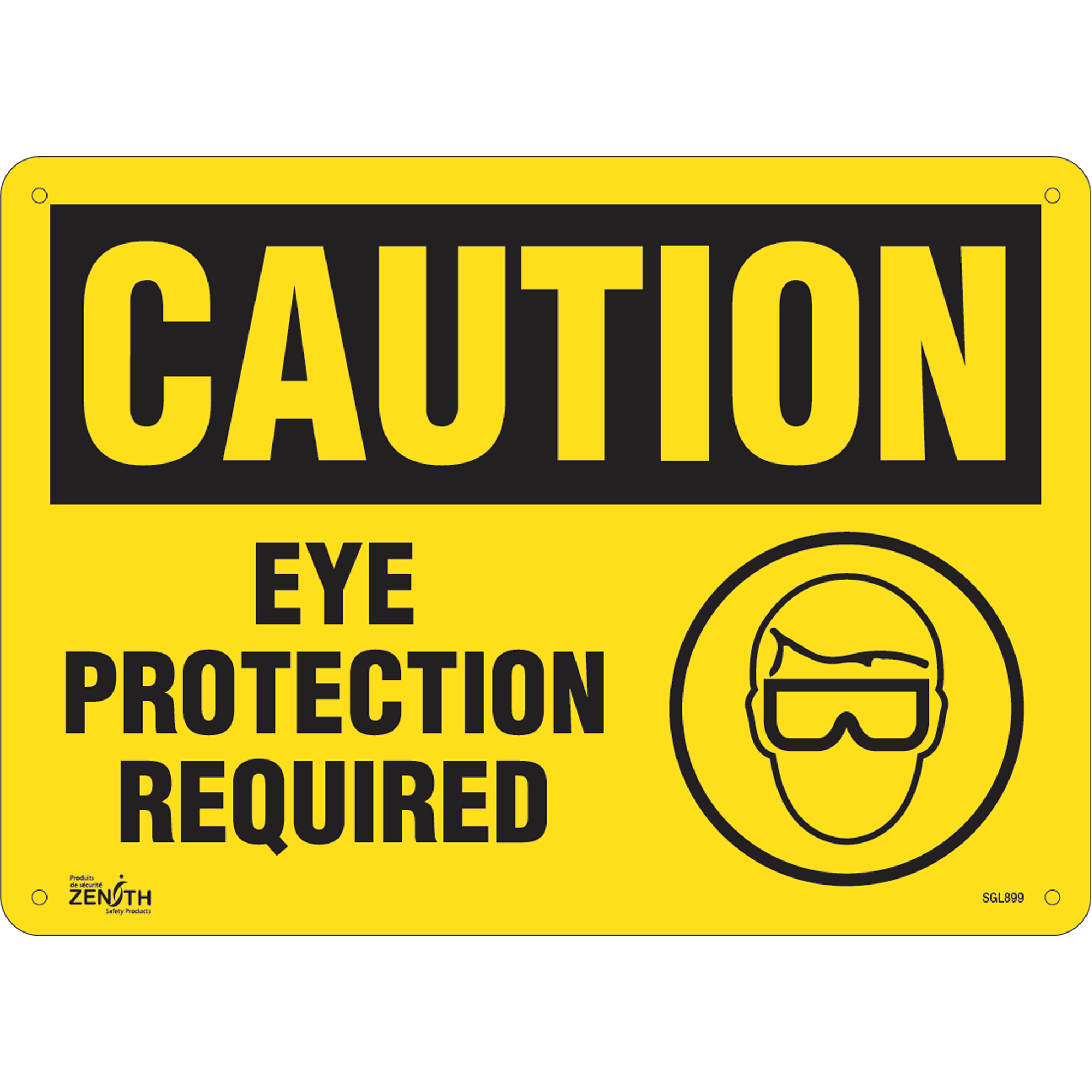 Zenith Safety Products "Eye Protection Required" Sign, 10" x 14