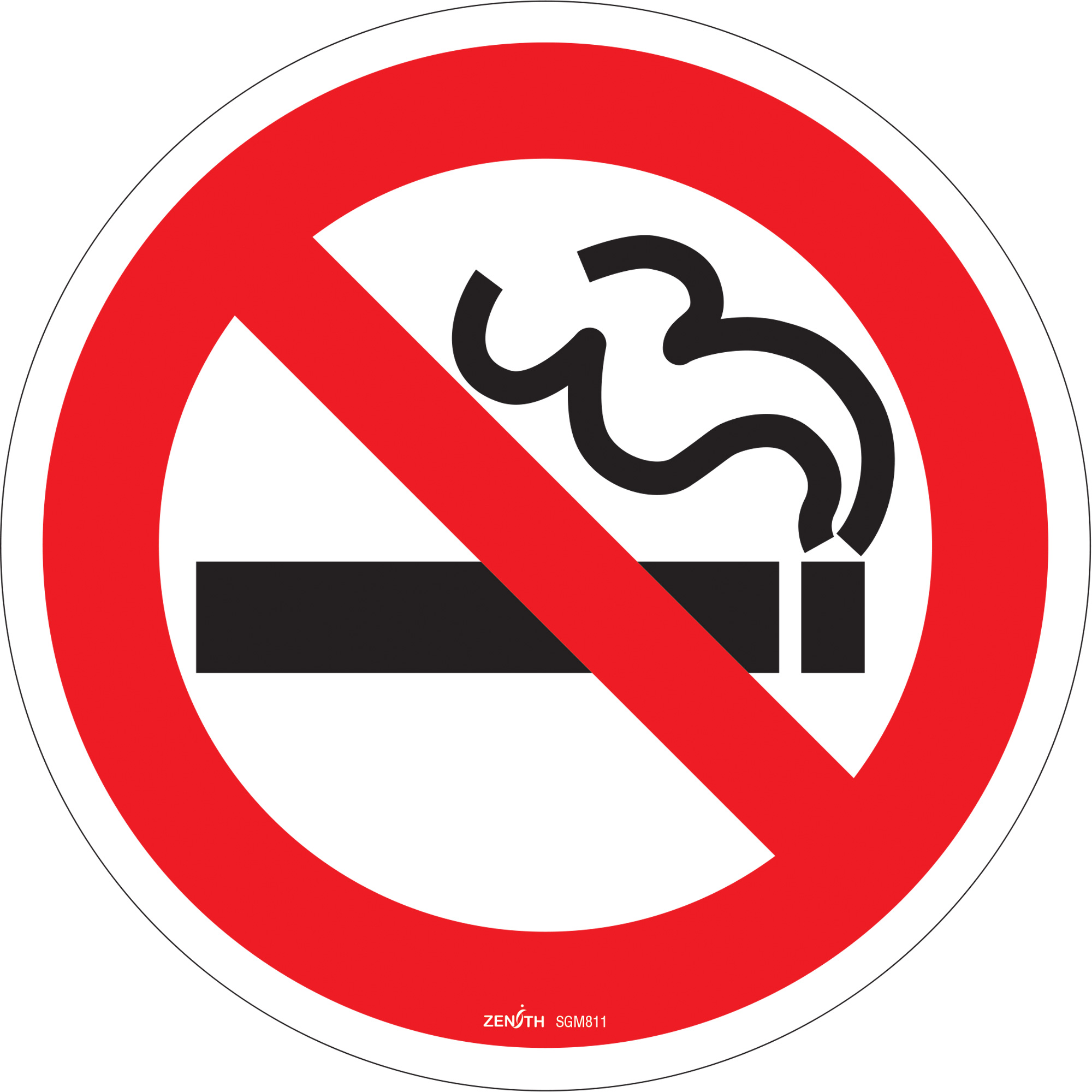 ZENITH SAFETY PRODUCTS No Smoking CSA Safety Sign, 12
