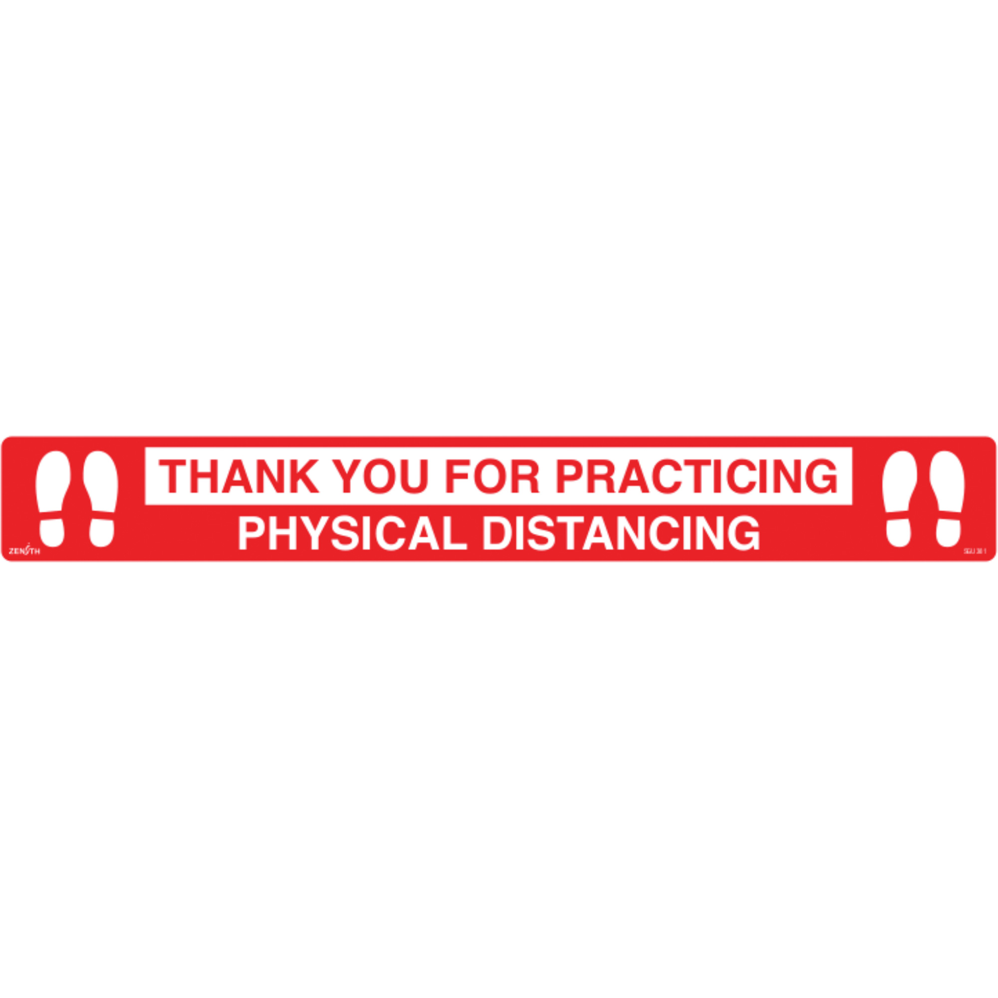 Zenith Safety Products "Physical Distancing" Floor Sign, Adhesive