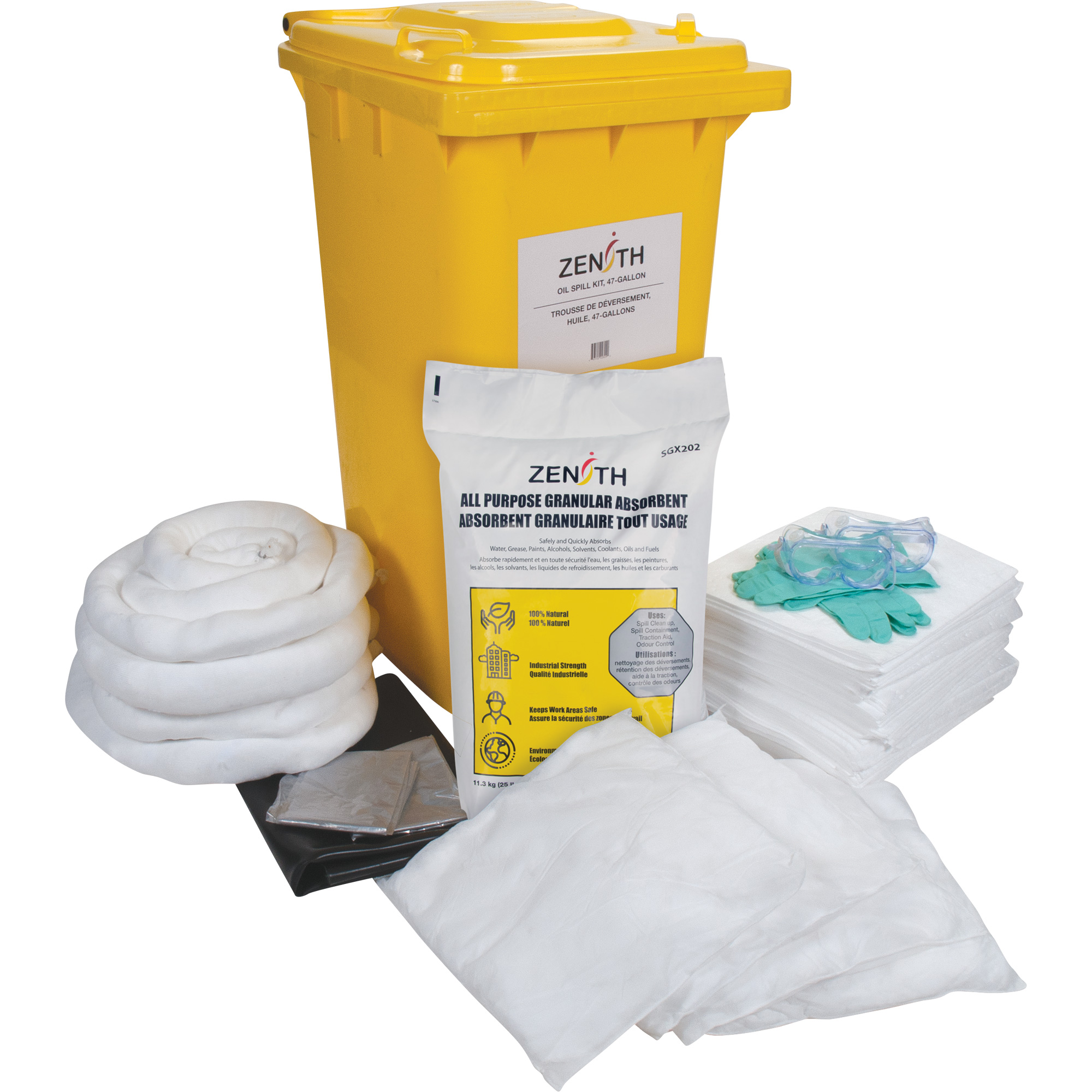 Zenith Safety Products Spill Kit, Oil Only, Bin, 63 US gal. Absorbancy
